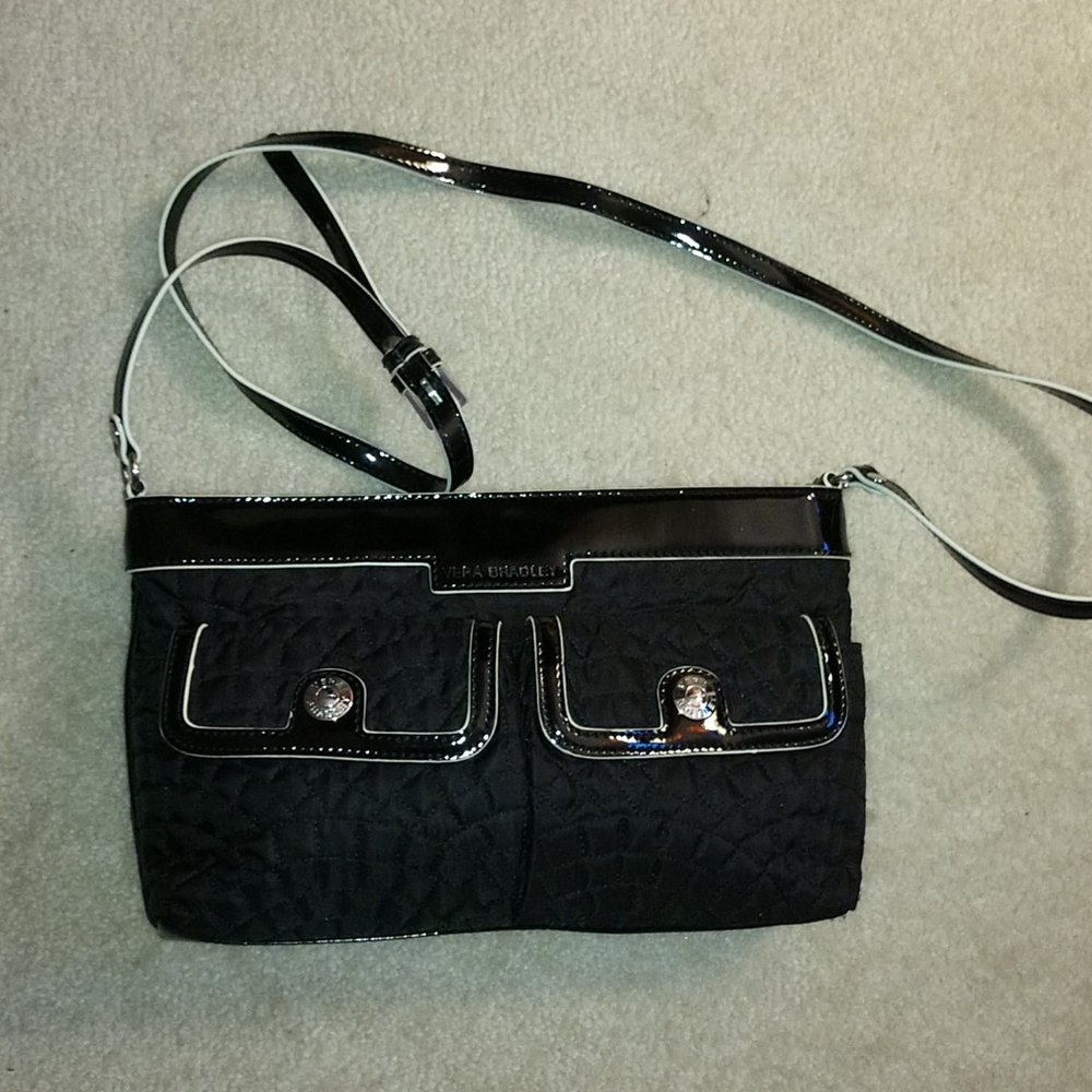 Vera bradley black bag in quilted nylon